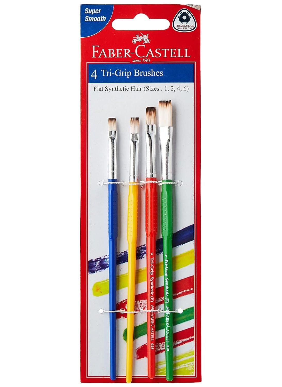 FABER-CASTELL - Faber-Castell Tri-Grip Brush - Round, Pack of 7 (Assorted) & Faber-Castell Tri-Grip Brush - Flat, Pack of 4 (Assorted) - Image 1