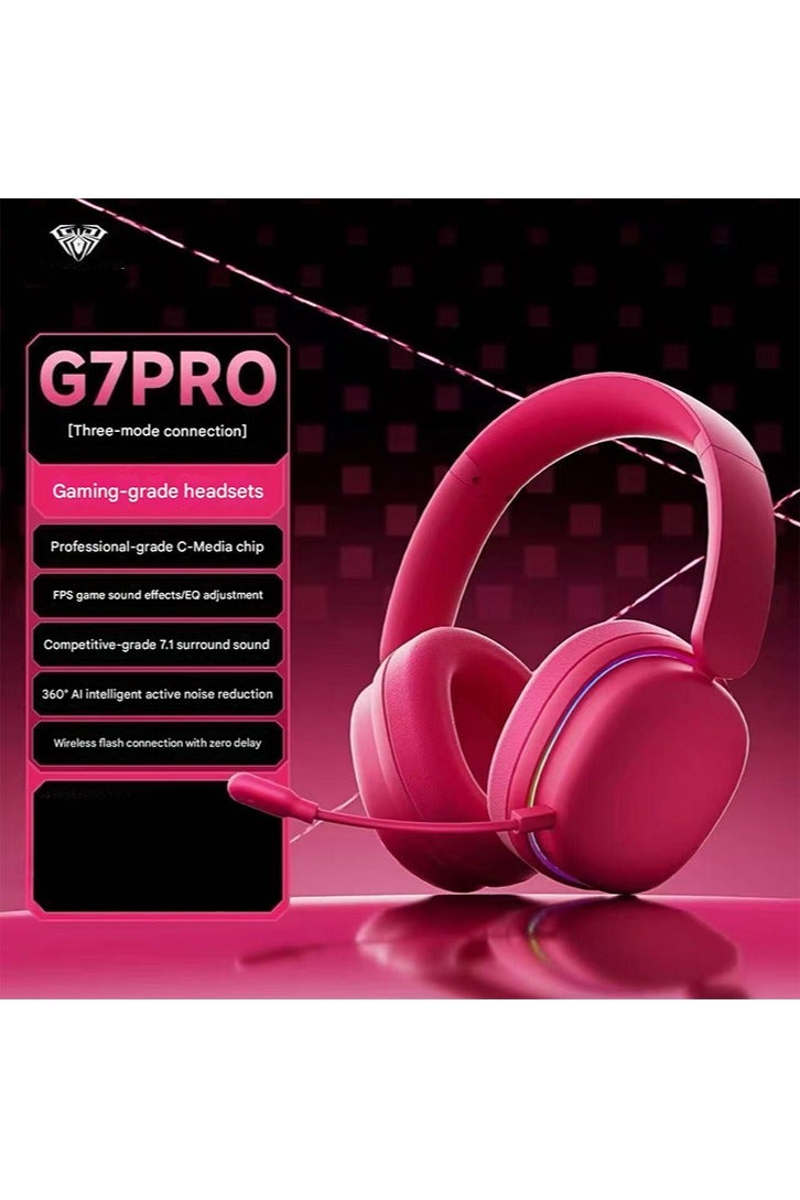 AULA G7 Pro Bluetooth Headset Wireless Tri-mode Esports Low Latency Intelligent Noise Cancelling High Sound Quality Game Headset