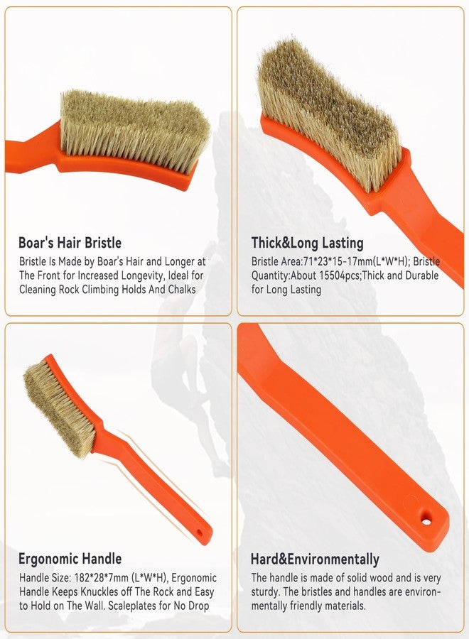 TWO STONES Bouldering Brush with Thick Ultra Durable Boar's Hair Bristles,Perfect Rock Climbing Brushes for Rock Climbing Holds on Climbing Wall as Climbing Chalk Brush Indoor or Outdoor (Black&Grey) - Image 3