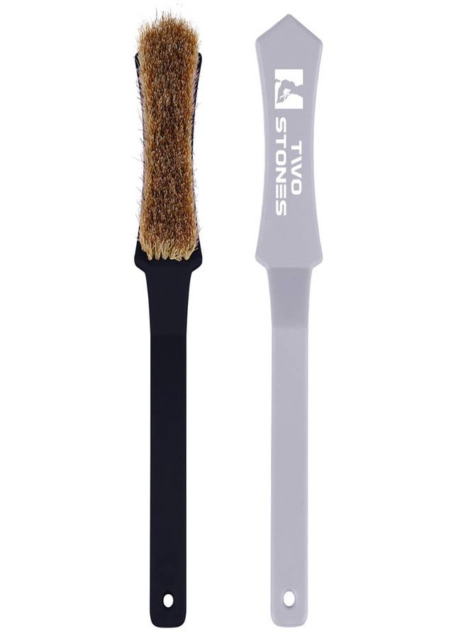 TWO STONES Bouldering Brush with Thick Ultra Durable Boar's Hair Bristles,Perfect Rock Climbing Brushes for Rock Climbing Holds on Climbing Wall as Climbing Chalk Brush Indoor or Outdoor (Black&Grey) - Image 1