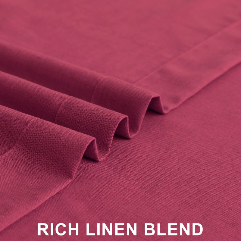 DANCURTON Hot Pink Curtains for Living Room 84 Inch Length 2 Panels Set Back Tab Pocket Semi Sheer Linen Boho Vibrant Bright Colored Girls Curtains for Bedroom Princess Decor Raspberry Fuchsia Magenta Red 52x84 - Image 5