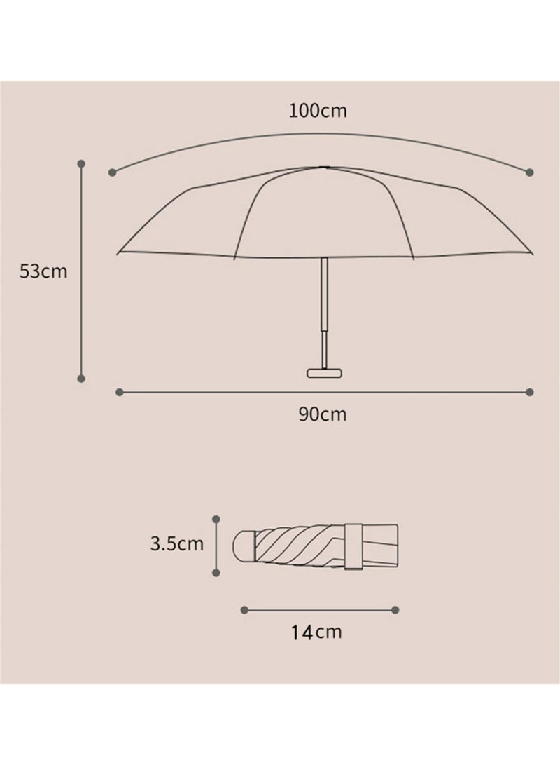 CMGTYYD. مظلة صغيرة للحقيبة، حماية من الأشعة فوق البنفسجية UPF 50+ - مظلة صغيرة خفيفة الوزن للسفر للمطر والشمس - مظلة قابلة للطي 5 مرات للنساء والأطفال، ألوان متعددة - Image 2