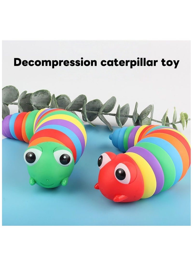 عبوة من قطعتين من ألعاب تعليمية متعددة الاستخدامات على شكل يرقة ملتوية مناسبة لتدريب قبضة الأطفال من سن 0 إلى 4 سنوات و8 أشهر (ألوان عشوائية) - Image 1