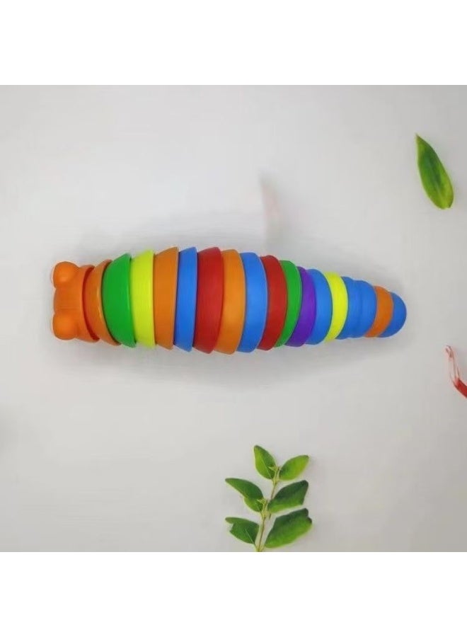 عبوة من قطعتين من ألعاب تعليمية متعددة الاستخدامات على شكل يرقة ملتوية مناسبة لتدريب قبضة الأطفال من سن 0 إلى 4 سنوات و8 أشهر (ألوان عشوائية) - Image 4