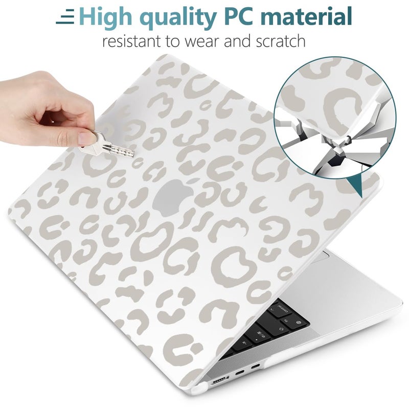 TWOLSKOO for MacBook Air 13 inch Case M4 A3240 M3 A3113 M2 A2681 2025 2024 2022 Plastic Hard Shell, Keyboard Cover, Type C Adapter, Screen Protector for MacBook Air 13.6 inch, Gray Leopard PRT - Image 5