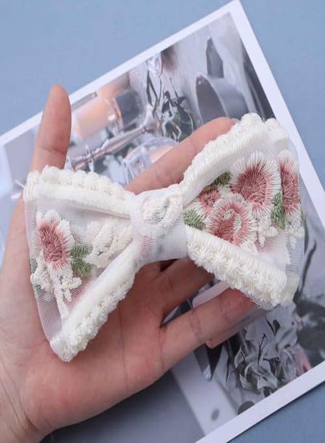 CHIROGRAPHY Floral Lace Bow Hair Clip for Women and Girls | Stylish Vintage Ribbon Bowknot Hair Accessory | Non-Slip Decorative Hairpin for Thick and Thin Hair | - Image 5