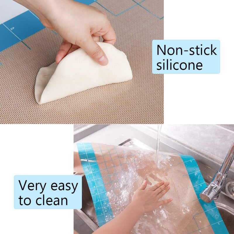 Dltsli 36X24 Inch Xxl Silicone Baking Mat Extra Large Pastry Fondant Dough Mat Non Stick Full Stick To Countertop Surface Liner For Rolling Kneading Pie Crust Pizza Cake Bread Cookie Bake Scone Tool - Image 2