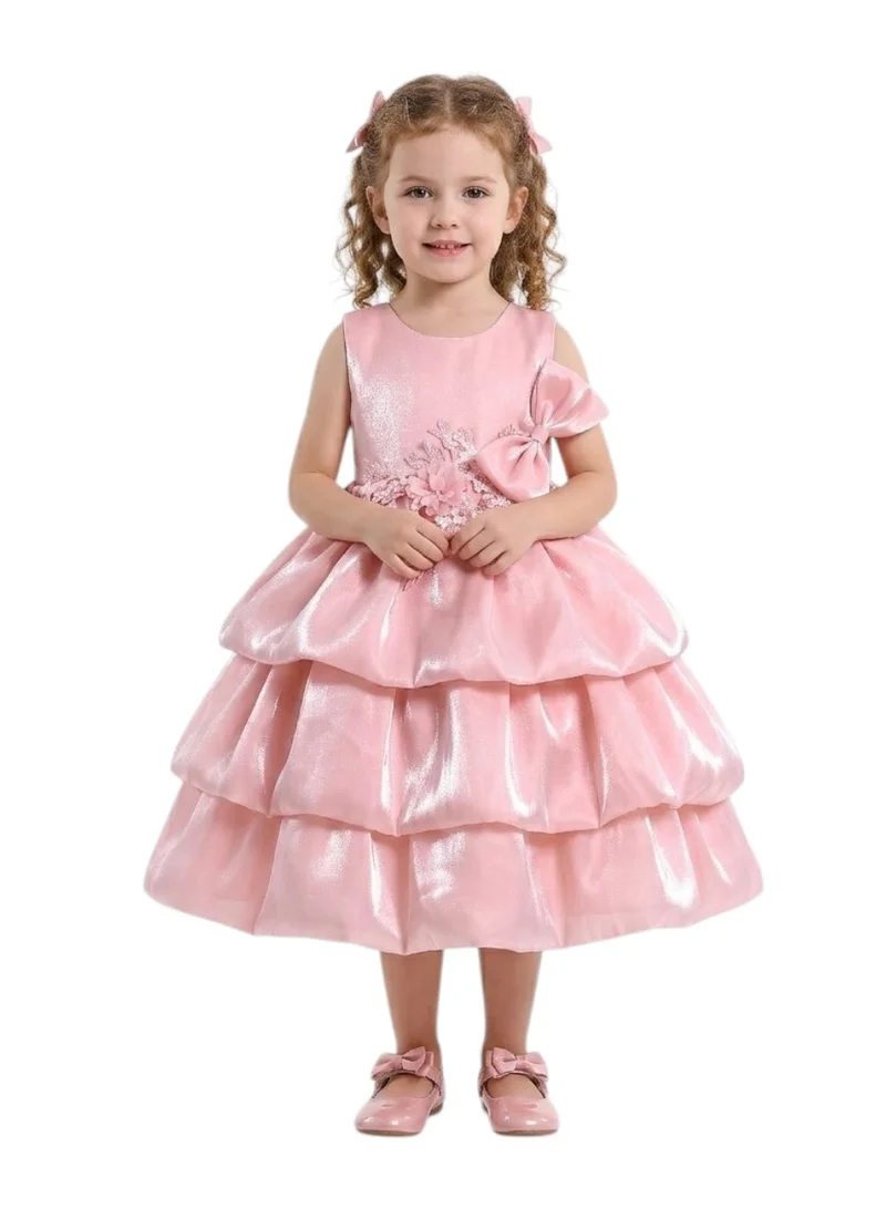 Bidani Tiered Satin Party Dress
