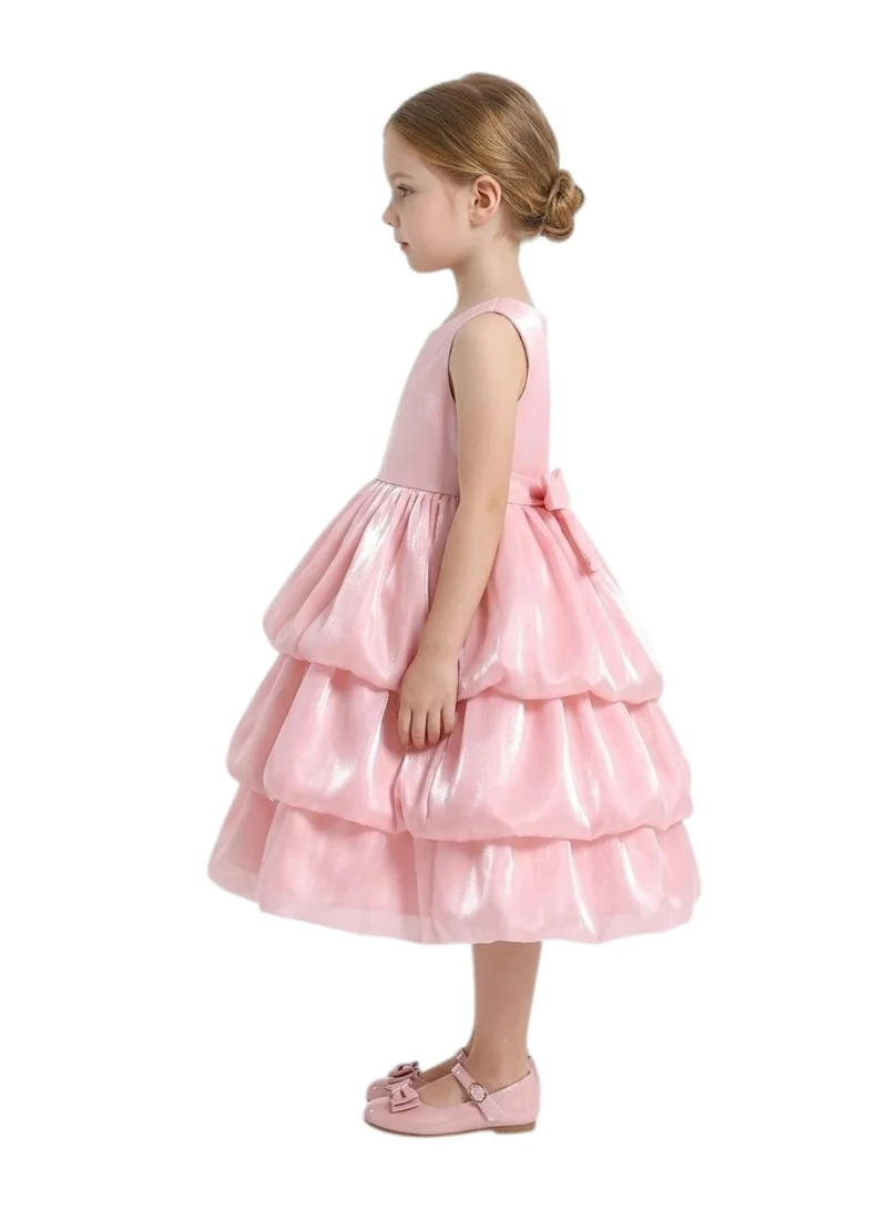 Bidani Tiered Satin Party Dress