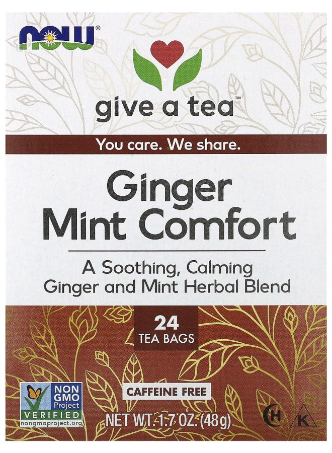 now Ginger Mint Comfort Caffeine Free  24 Tea Bags 1.7 oz (48 g)