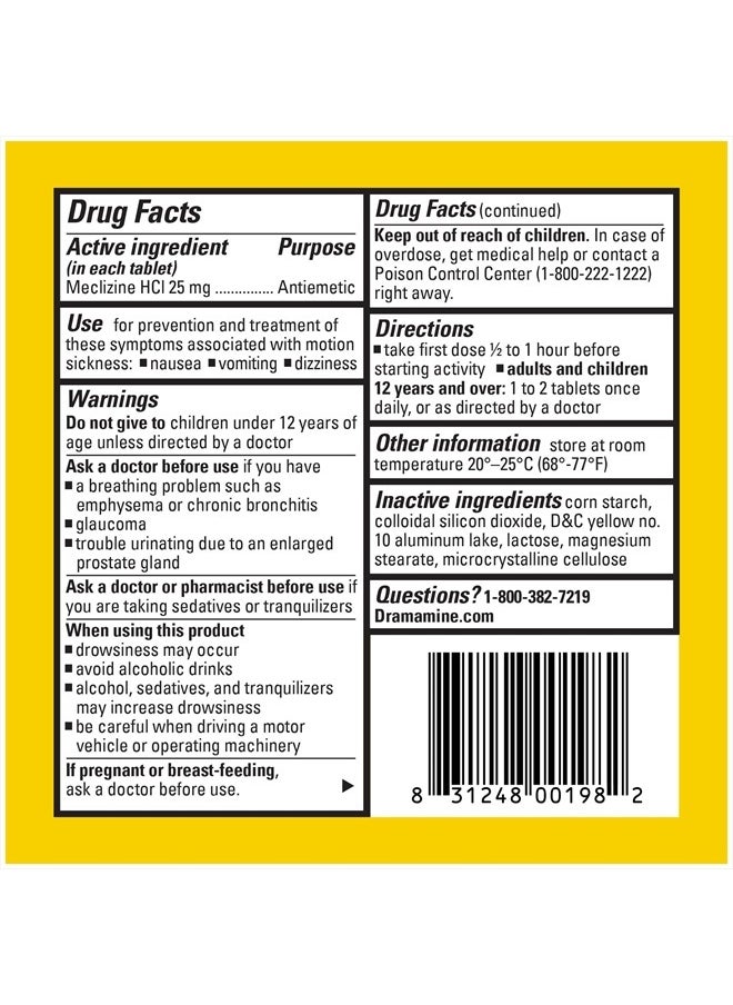 Dramamine - All Day Less Drowsy, Motion Sickness Relief, 8 Count, 3 Pack - Image 1