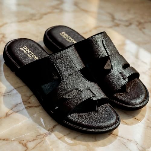 DOCTOR EXTRA SOFT Men's Memory Foam Cushion Footbed Sandals/Chappal for Adults with Adjustable Strap| Diabetic & Orthopedic|LightWeight & Comfortable Stylish & Anti-Skid Dr.Slippers & FlipFlops Gents A-03 - Image 2