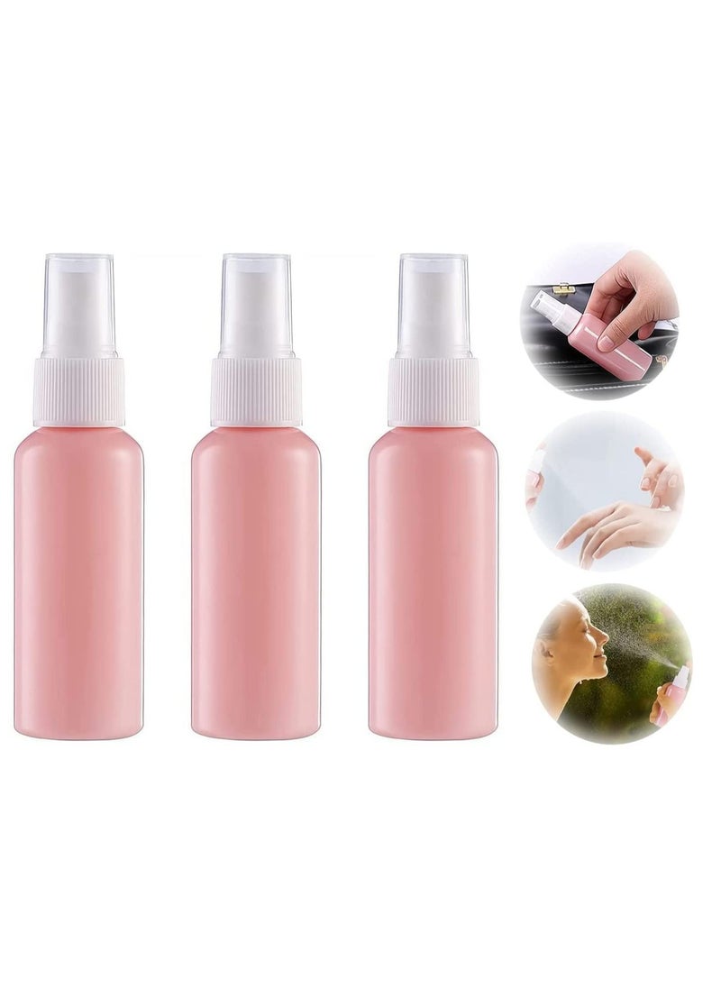 SYOSI - Fine Mist Mini Spray Plastic Bottles, Pump Spray Cap Refillable Reusable Empty Atomizer Spray Bottles Portable Travel, Suitable for Liquid, Perfume, 3 Pack, 50 Ml / 1.69 Oz, Pink - Image 1