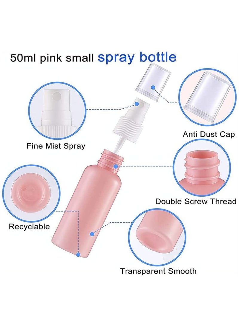 SYOSI - Fine Mist Mini Spray Plastic Bottles, Pump Spray Cap Refillable Reusable Empty Atomizer Spray Bottles Portable Travel, Suitable for Liquid, Perfume, 3 Pack, 50 Ml / 1.69 Oz, Pink - Image 1