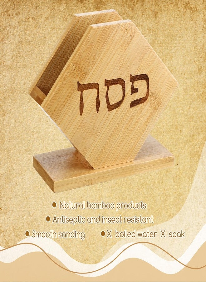 Tiangrid Passover Seder Matzah Holder Bamboo Matzoh Holder with Base Seder Plates for Table Decor, Matzo Box for Passover Gifts Decorations - Image 4