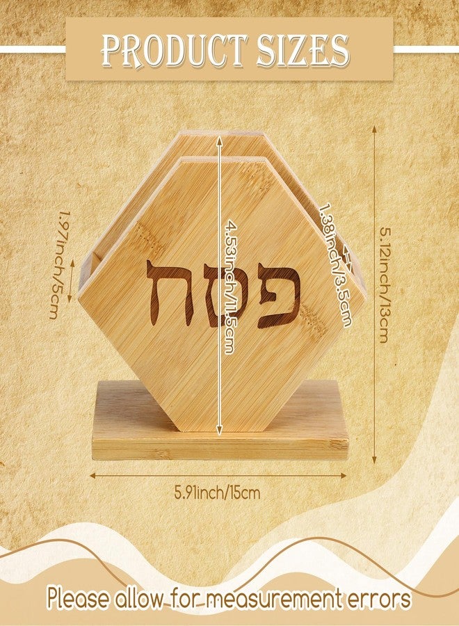 Tiangrid Passover Seder Matzah Holder Bamboo Matzoh Holder with Base Seder Plates for Table Decor, Matzo Box for Passover Gifts Decorations - Image 3