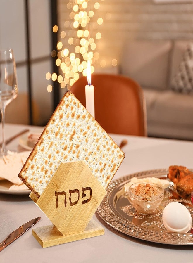 Tiangrid Passover Seder Matzah Holder Bamboo Matzoh Holder with Base Seder Plates for Table Decor, Matzo Box for Passover Gifts Decorations - Image 5