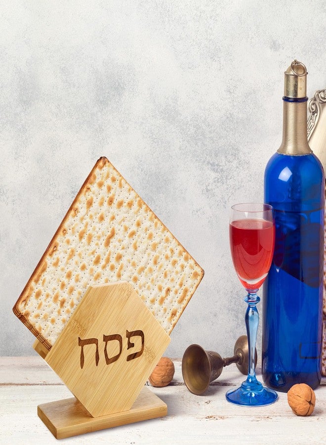 Tiangrid Passover Seder Matzah Holder Bamboo Matzoh Holder with Base Seder Plates for Table Decor, Matzo Box for Passover Gifts Decorations - Image 2