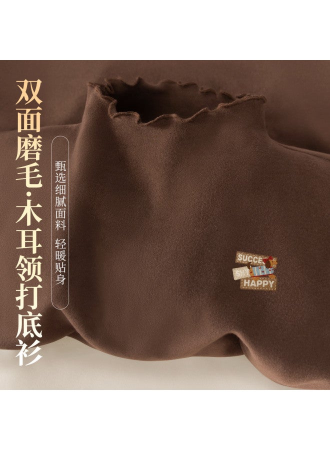 Flying in the snow Brushed Wood Ear Collar Base Shirt, Autumn And Winter Warmth Versatile Petite Inner Wear Top - Image 2