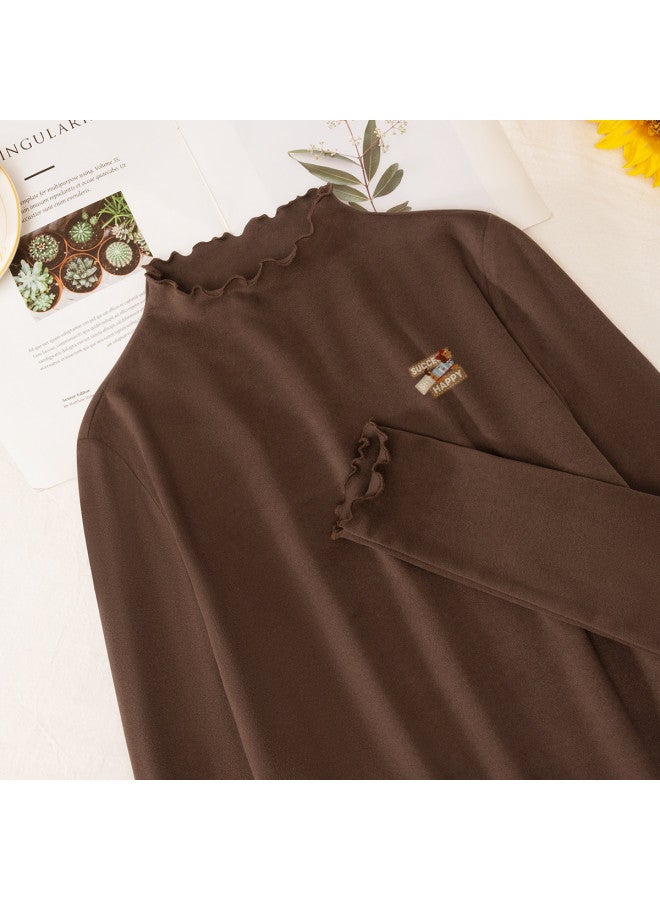 Flying in the snow Brushed Wood Ear Collar Base Shirt, Autumn And Winter Warmth Versatile Petite Inner Wear Top - Image 4