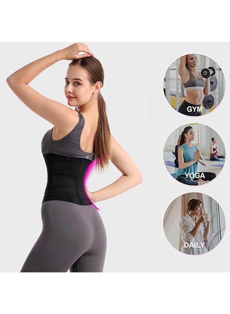 YOUGE Waist Trainer for Women Triple Belt Body Shaper Waist Trainer Corset with zipper and 3 Rows Closure, Sauna Workout Trimmer Belts Underbust Corset Tummy Control Hourglass Slimming Belly Body Shaper(M)  - Image 2