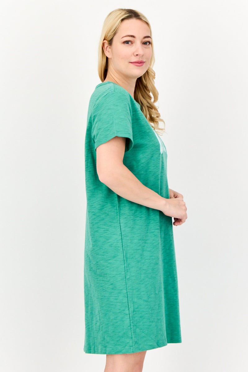 GAP Women Plain Mini Dress, Green - Image 3