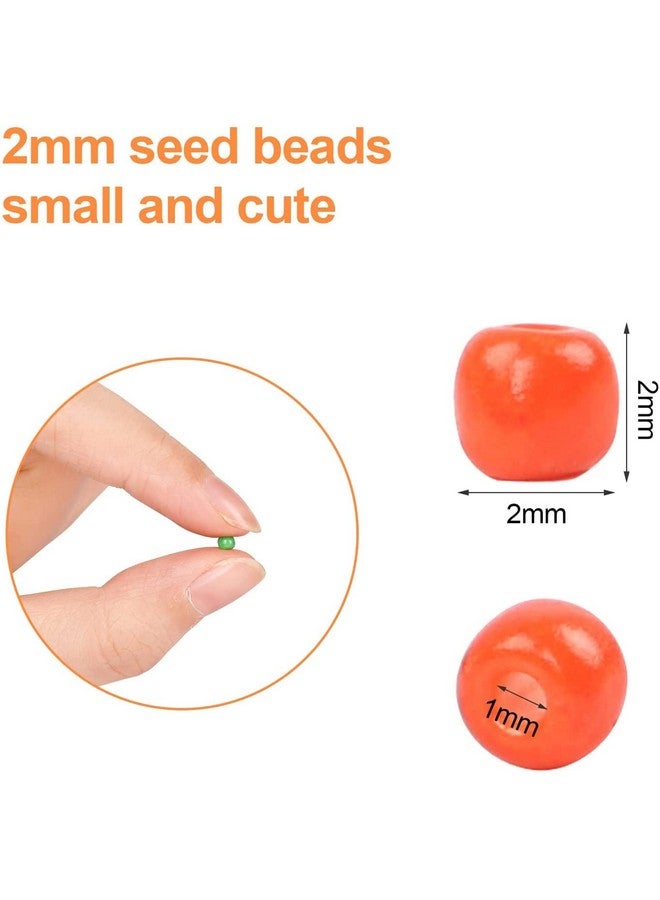 Beadsnfashion Glass Seed Beads Neon & Opaque DIY Kit with Beads Storage Box with 12 Mtrs Nylon Thread for Jewellery Making, Beading, Arts & Embroidery 15 Colors Size: 2mm - Image 4