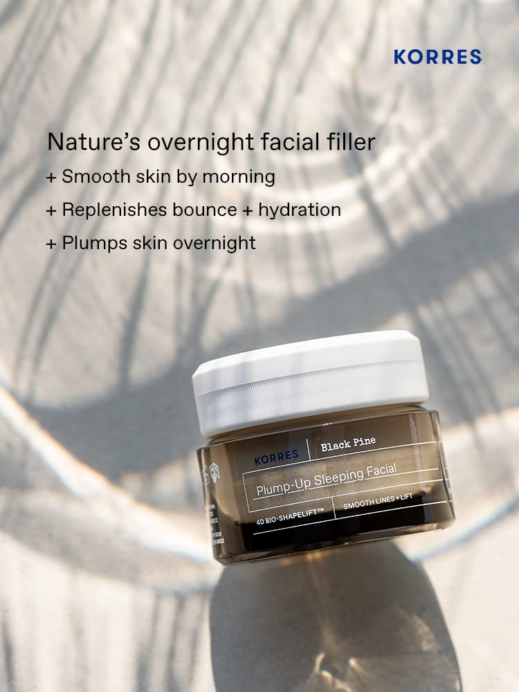 KORRES Black Pine 4D Bio-ShapeLift Plumping Night Cream, Firming Face Moisturizer for Women & Men, Overnight Hydration Cream for Smoother-Looking Skin, Vegan Skincare, Dermatologist-Tested, 1.35 Fl Oz - Image 2