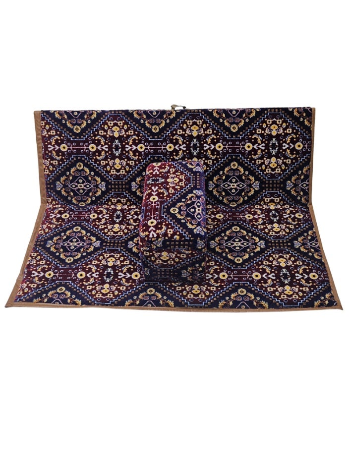 سمارت هوم طقم كرسي أرضي مع مركا يكفي لشخصان - الكرسي قابل للطي بخلفية عازلة للماء للرحلات والنزهات والتخييم والحدائق – جلسة أرضية مريحة بطول 60 سم وعرض 120 سم وارتفاع مسند  الظهر 40 سم – مثالي للجلوس والاسترخاء في الهواء الطلق - Image 3