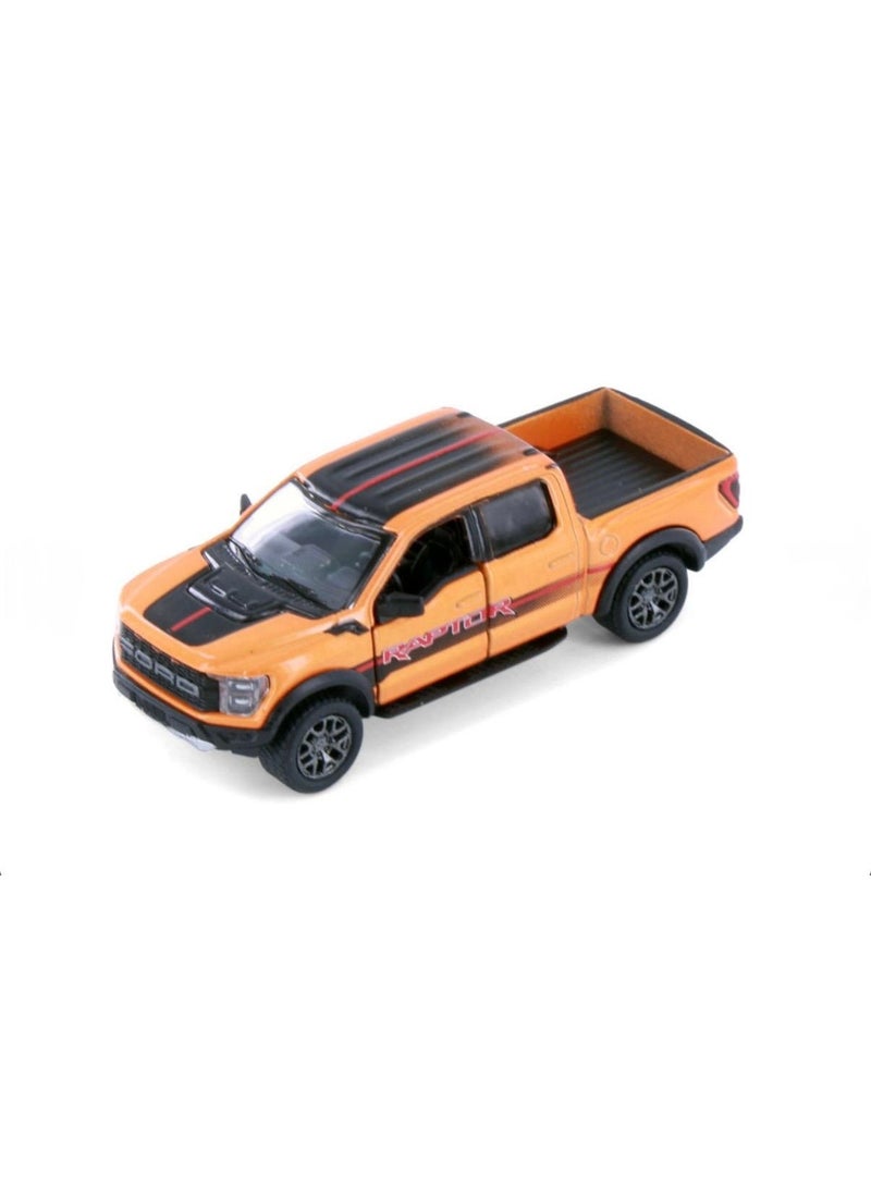 Kinsmart 1:78 Scale -2022 Ford F-150 Raptor Livery Edition Die-Cast Pickup Truck-Orange - Image 1