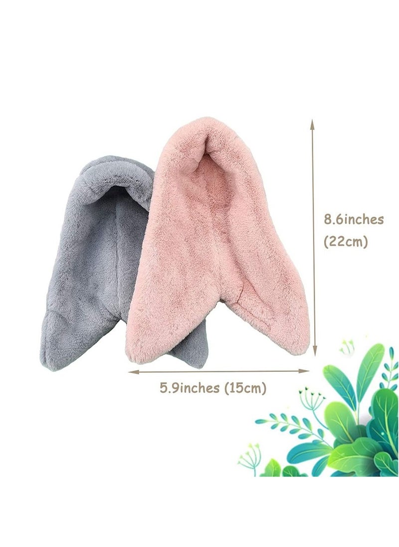 KASTWAVE - Plush Bird Tent, Parrot Toy, Comfortable Corner Hanging Warm Blanket Bird Nest Bird Bed, Bird Cage Hammock Warm Nest for Parrot Lovebirds Small and Medium Birds (2pcs, Gray Pink) - Image 1
