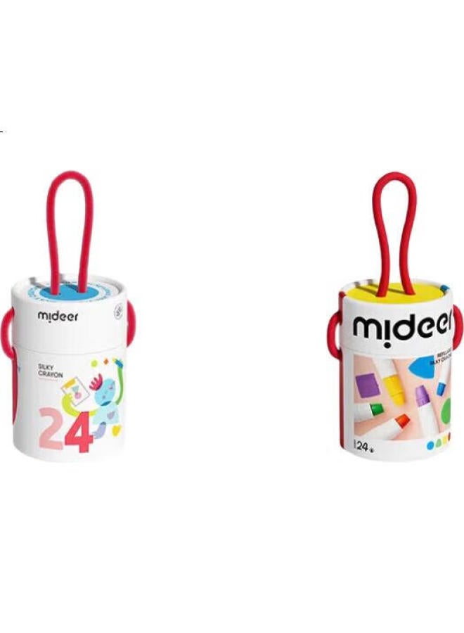 Mideer Art Supplies, Non-Staining Drawing Crayons For Children And Students, Colorful Sticks, Smooth And Quick-Drying Crayons, Colorful Bucket, 24 Colors - Image 3