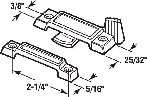 Prime-Line F 2533 Slim Line Sliding Window Sash Lock, 2-1/4 In. Hole Centers, Diecast Zinc, White-Painted, (Single Pack) - Image 2
