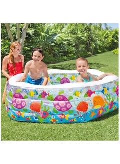 INTEX 56493NP-Ocean Reef Pool Inflatable Hexagonal Swimming Pool 1.91mx1.78mx61cm, 510L  - Image 3