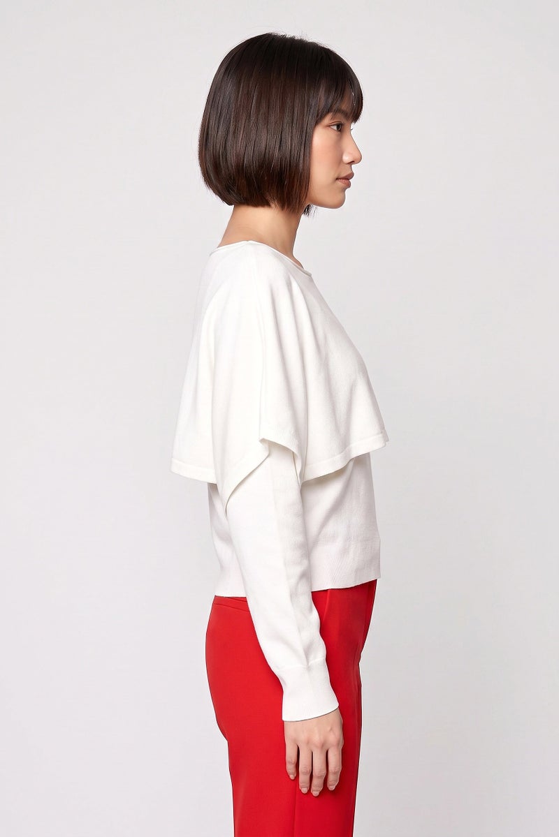 Threadbare Women Cowl Neck Long Sleeve Knitted Sweater, Off White - Image 3
