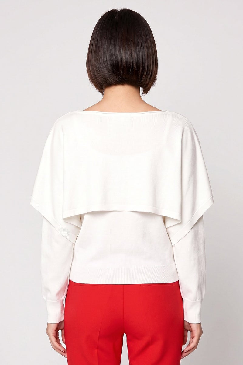 Threadbare Women Cowl Neck Long Sleeve Knitted Sweater, Off White - Image 4