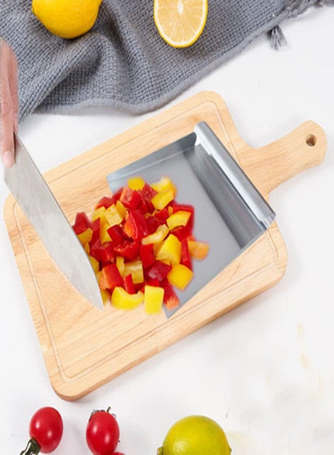 LoveDeal Stainless Steel Food Scooper, Food Mover, Food shovel Spatula, Cutting-board Scraper, Bench Scrape, Dough Cutter Tool, with Flat Bottom - for Cutting-board, Griddle, Containers, Serving (5.9") - Image 2