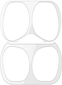 for Airpods Pro Metal Dust Guard Sticker Case Earphone Cover for AirPods Pro Air Pods Headphone Charging Box Accessories (White)