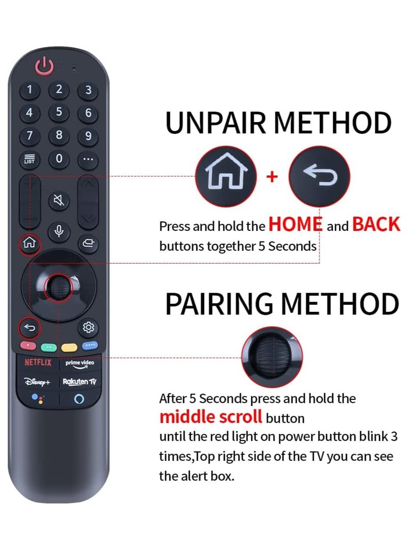 ELTRAZONE AN-MR21GC Voice Magic Remote Control – Compatible with LG Smart TVs 2019, 2020 & 2021 – Smart Bluetooth Universal Remote with Voice Control, Scroll Wheel, Quick App Keys, Plug & Play Setup, Long Range Signal - Image 2
