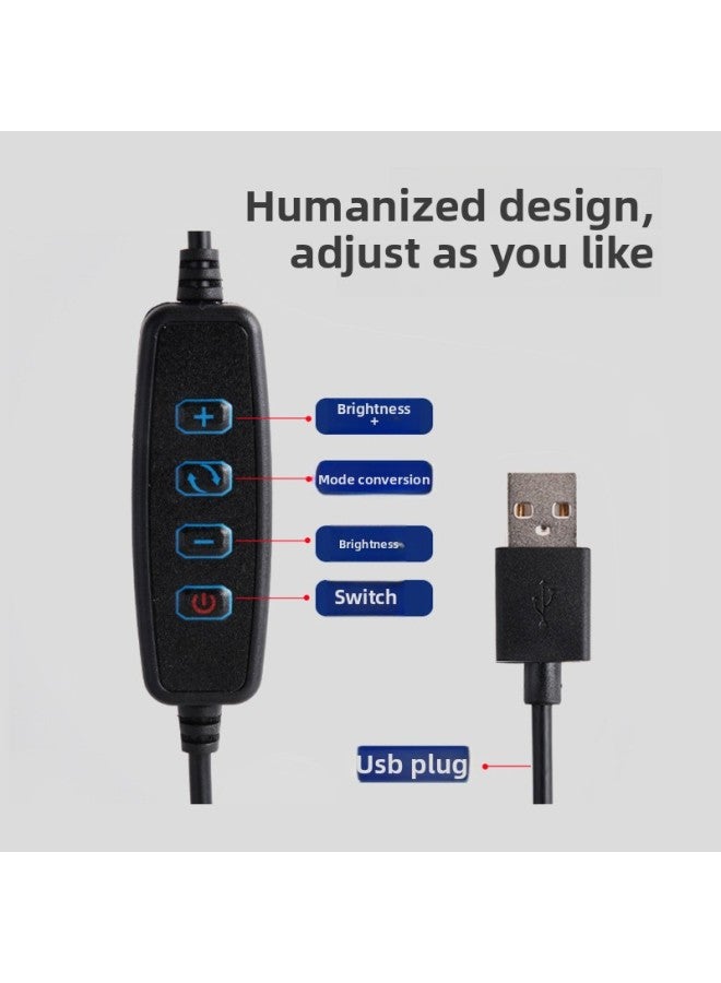 general Mobile Phone Live Photography Bracket Desktop Portable Photography Three-color Warm Large Aperture Lighting 22 Inch Beauty Ring Light-Specifications:【fill Light】 14inch (wired Control Model) - Image 4