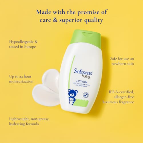 Softsens Baby Lotion (200 ml X Pack Of 4) | Moisturizing Shea Butter & Milk Cream Formula | Long Lasting Hydration For Newborn Dry Face, Body | Non Sticky Baby Body Lotion For Kids 0-5 Years - Image 3
