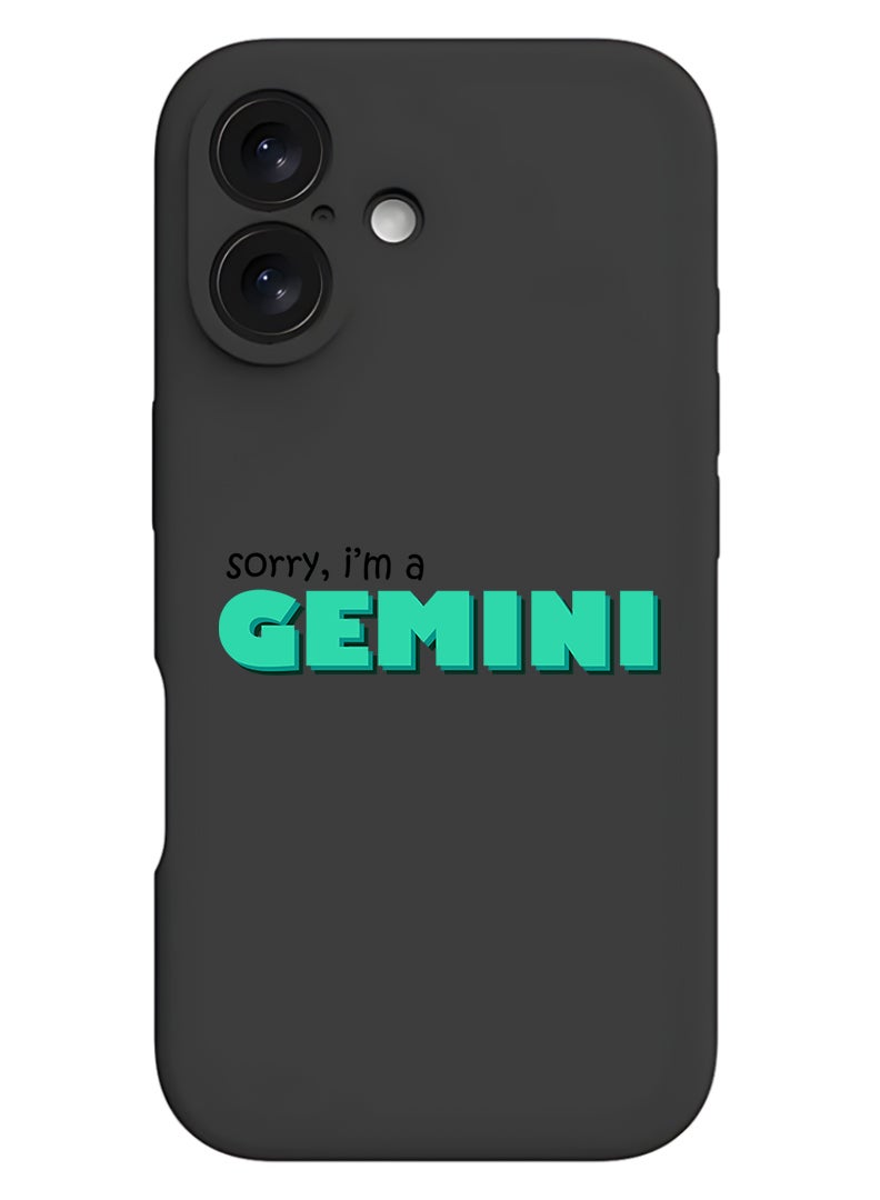 Theodor Protective Slim Fit Case Liquid Silicone Cover with Full Body Protection Anti-Scratch Shockproof Case For Apple iPhone 17 (Black) Gemini - Black - Image 1