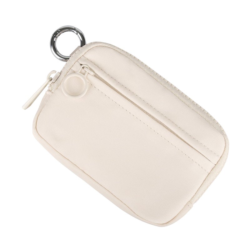 Didida The Iris Wallet Zip Card Case with ID Window Purses for Women Coin Purse with Zipper Mini Portable Keychain Wallet, Beige - Image 2