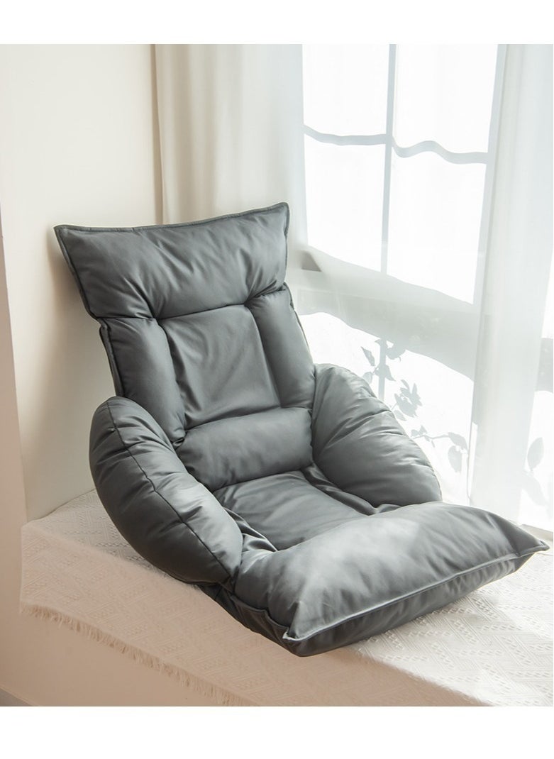 TAPIT - Floor Sofa with Back Support and Armrest 5 Reclining Poistion Adjustable Floor Chair Folding Gaming Recliner Chair Floor Lounge Chair with Cushion for Gaming Reading Sleeping (Grey) - Image 1