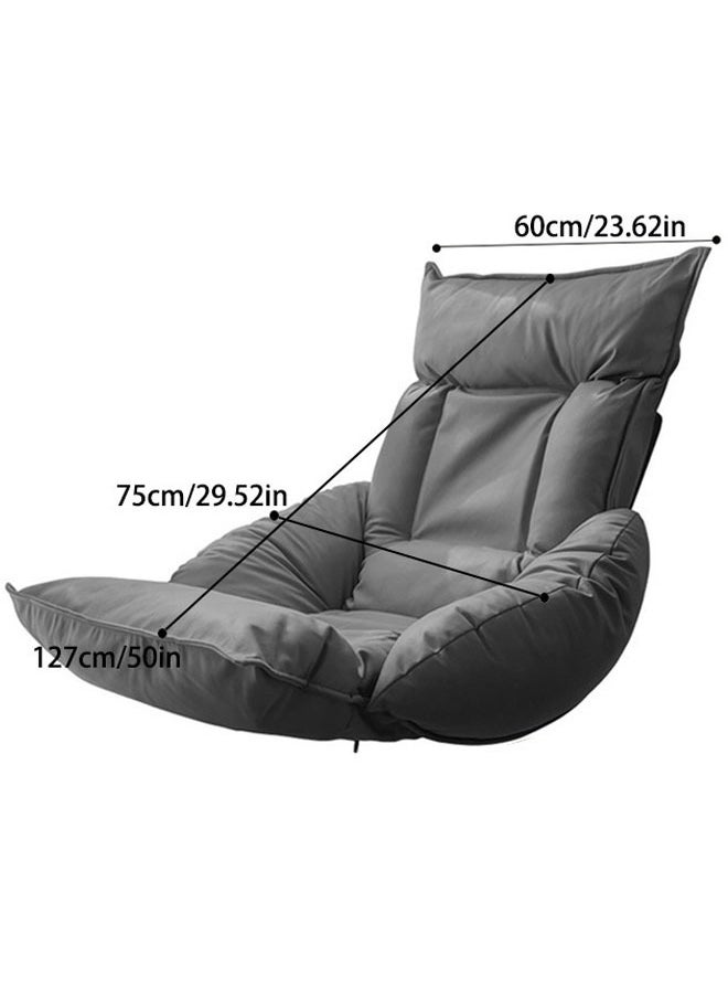 TAPIT - Floor Sofa with Back Support and Armrest 5 Reclining Poistion Adjustable Floor Chair Folding Gaming Recliner Chair Floor Lounge Chair with Cushion for Gaming Reading Sleeping (Grey) - Image 1