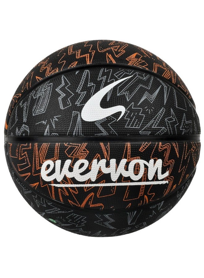 Evervon Basketball, Adult Compeion Training, Indoor And Outdoor Use, Wear-resistant, Lightning Pattern, Campus Group Purchase Model, Size 7 Non-slip Rubber Basketball, Self-operated Ebx-7011 - Image 4