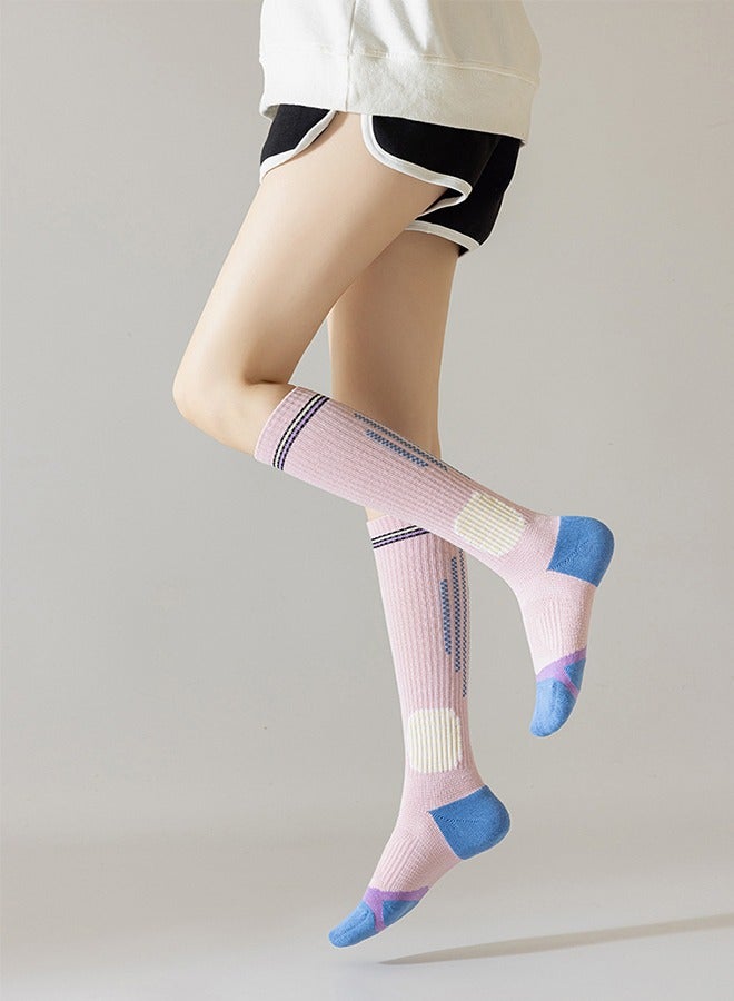 Women's knee-high sports socks, women's mid-calf socks, knee-high sports socks, outdoor sports socks, running baseball socks, girls' boots and leggings  - Image 1