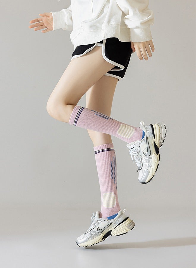 Women's knee-high sports socks, women's mid-calf socks, knee-high sports socks, outdoor sports socks, running baseball socks, girls' boots and leggings  - Image 4