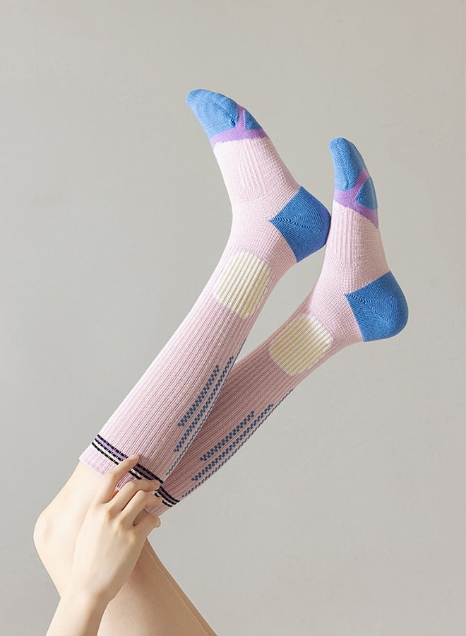 Women's knee-high sports socks, women's mid-calf socks, knee-high sports socks, outdoor sports socks, running baseball socks, girls' boots and leggings  - Image 2