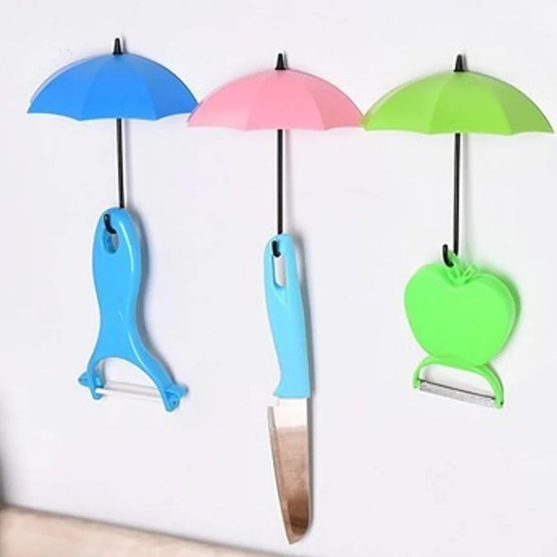 Suzec Colorful Umbrella Key Holder Key HangerWall Key RackWall Key HolderKey Organizer for Keys Jewelry and Other Small Items - Image 3